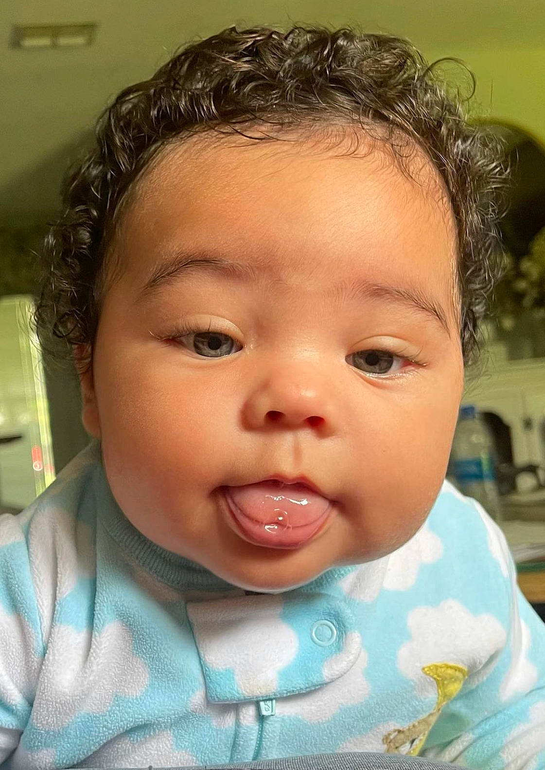 Dior is registered to the contest to win money with this photo: baby, cheek, chin, ear, eye, eyebrow, eyelash, face, forehead, gesture, hairstyle, happy, iris, jaw, lip, mouth, neck, nose, person, skin