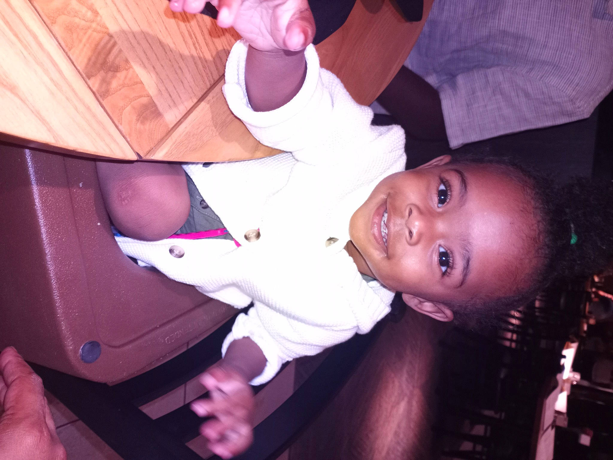 Reign Aylani joined the competition — help win amazing prizes! baby, baby_toddler_clothing, cheek, ear, event, finger, flash_photography, fun, gesture, hand, happy, hat, joy, mouth, nose, person, pink, purple, skin, smile