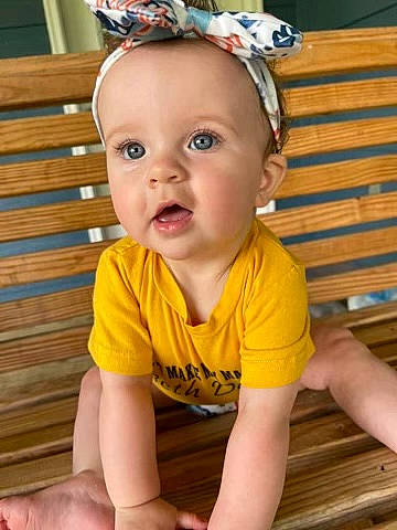 Zayda joined the competition — help win amazing prizes! baby, baby_toddler_clothing, cheek, child, eye, fashion_accessory, fun, happy, headband, headpiece, iris, knee, leisure, pattern, person, sitting, skin, sleeve, thigh, toddler