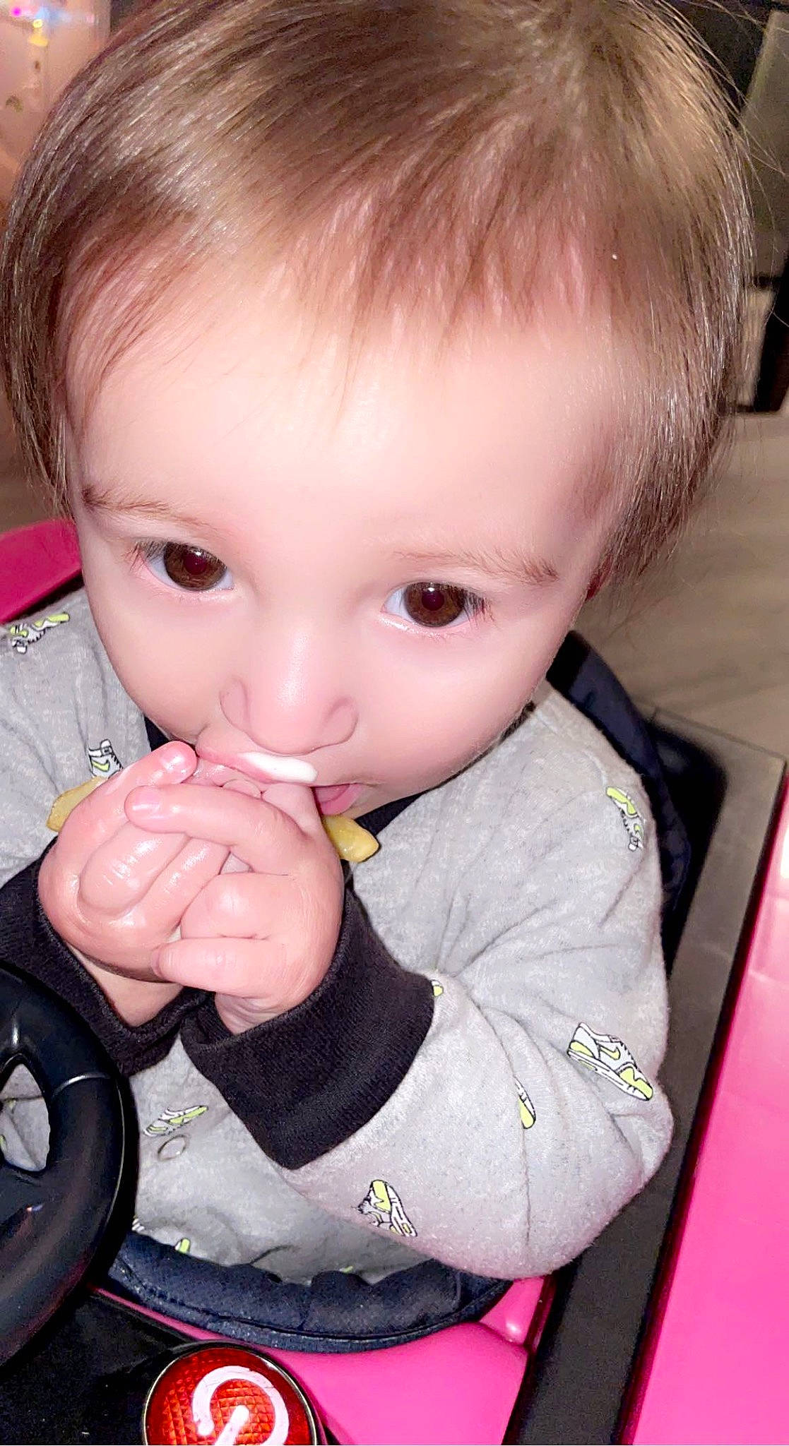 Adalyn joined the competition — help win amazing prizes! baby_toddler_clothing, cheek, child, chin, ear, eye, eyebrow, eyelash, finger, gesture, hand, iris, lip, mouth, nail, nose, person, skin, sleeve, thumb