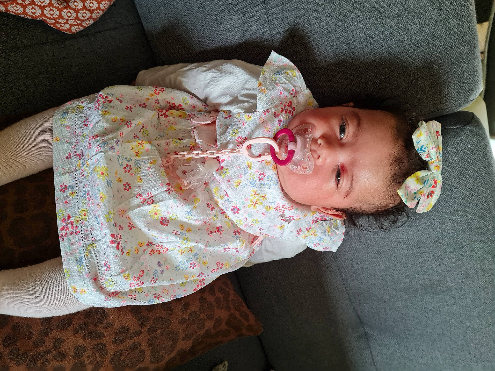 Alyannah participe au concours pour gagner de l'argent avec cette photo : baby, baby_products, baby_toddler_clothing, cheek, child, comfort, eyelash, linens, lip, mammal, pattern, person, skin, sleeve, toddler