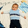 Lorenzo participe au concours pour gagner de l'argent avec cette photo : baby, blanket, blue_sweater, child, cute, fabric, happy, height_chart, indoors, infant, lying_down, milestone, moon, pants, portrait, smiling, soft_toys, stars, stuffed_animal, teddy_bear