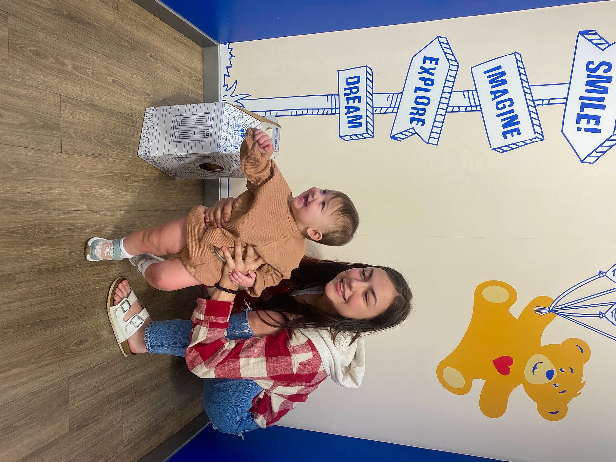 Blakely joined the competition — help win amazing prizes! art, baby, blue, child, flooring, font, fun, graphics, happy, hat, joy, leisure, pattern, person, room, smile, t_shirt, toddler, visual_arts, wall