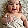 Roman joined the competition — help win amazing prizes! baby, infant, towel, carpet, clothing, skin, face, hand, expression, smile, cute, child, newborn, portrait, indoors, person, happy, closeup, lying, blanket