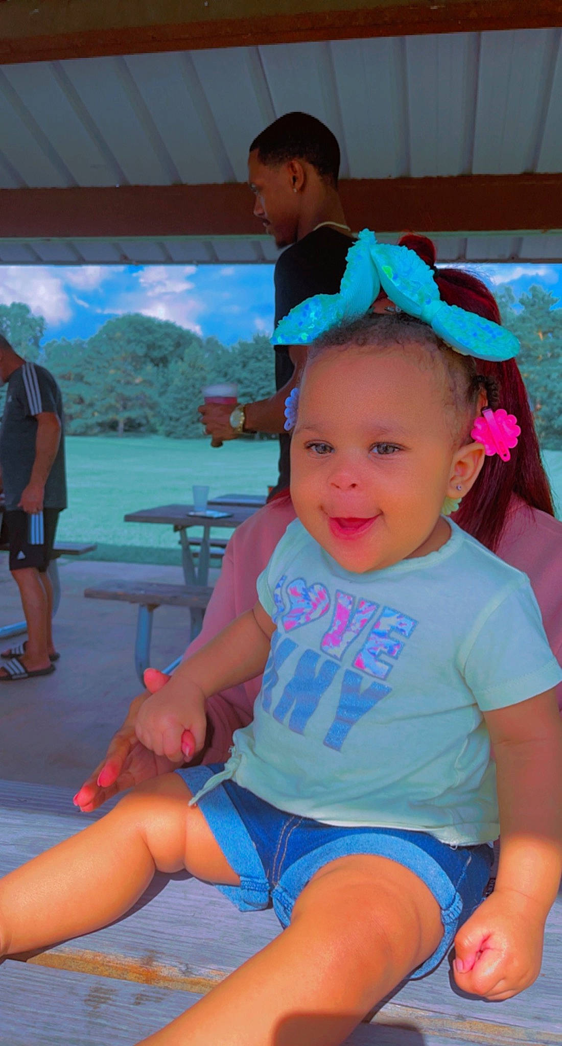 Siann joined the competition — help win amazing prizes! baby_toddler_clothing, beauty, blue, electric_blue, fun, happy, human_leg, joy, lap, leisure, person, pink, recreation, red, shorts, skin, smile, summer, thigh, toddler