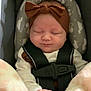 Waverly is registered to the contest to win money with this photo: baby, blanket, bow, car_seat, child, clothing, comfort, cozy, cute, face, hands, headband, infant, peaceful, pink, portrait, rest, seatbelt, sleeping, soft