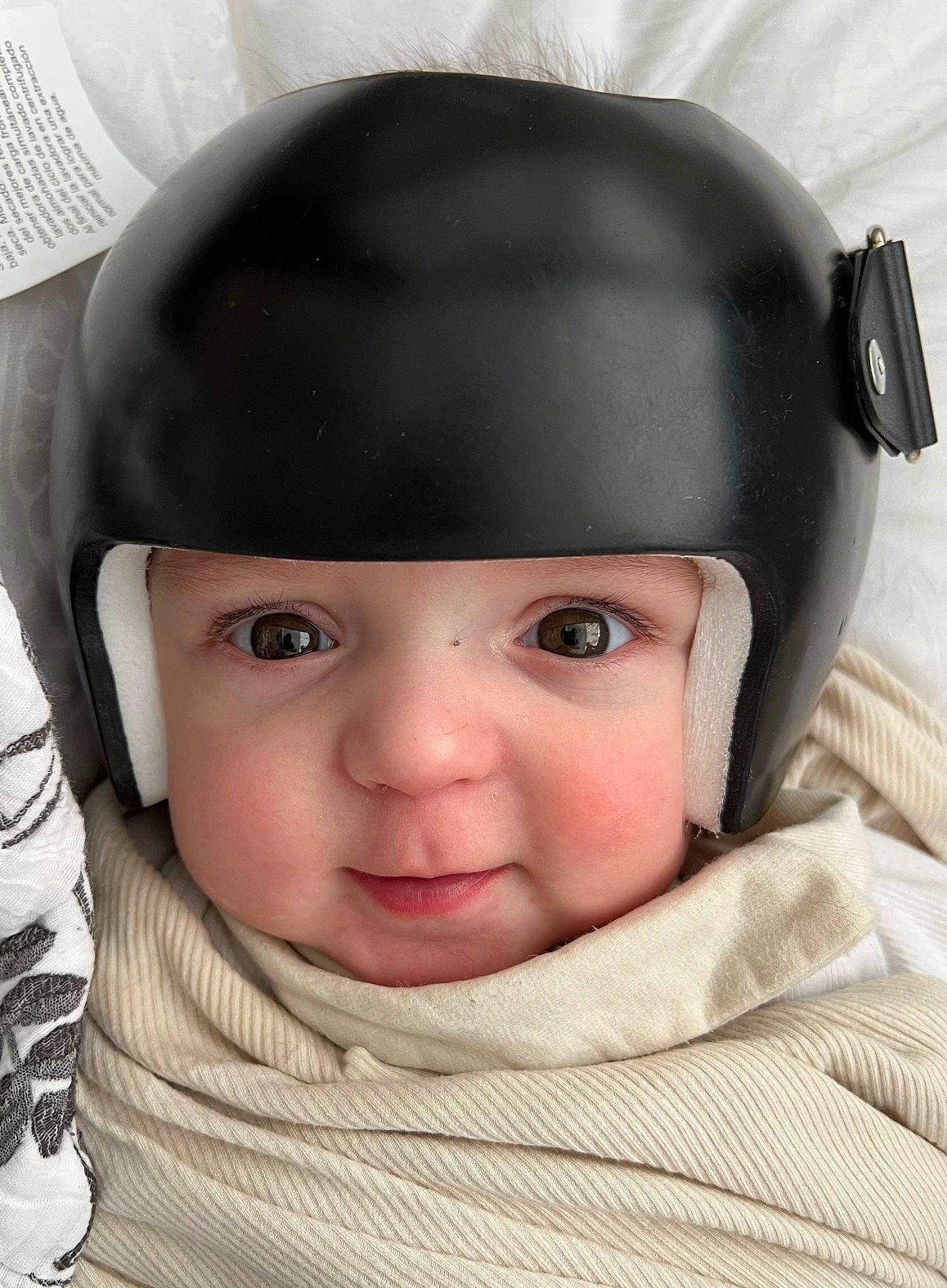 Jade joined the competition — help win amazing prizes! baby, baby_toddler_clothing, cap, cheek, child, chin, eyebrow, eyelash, fashion_accessory, flash_photography, happy, headgear, headwear, helmet, mouth, organ, outerwear, person, personal_protective_equipment, sleeve