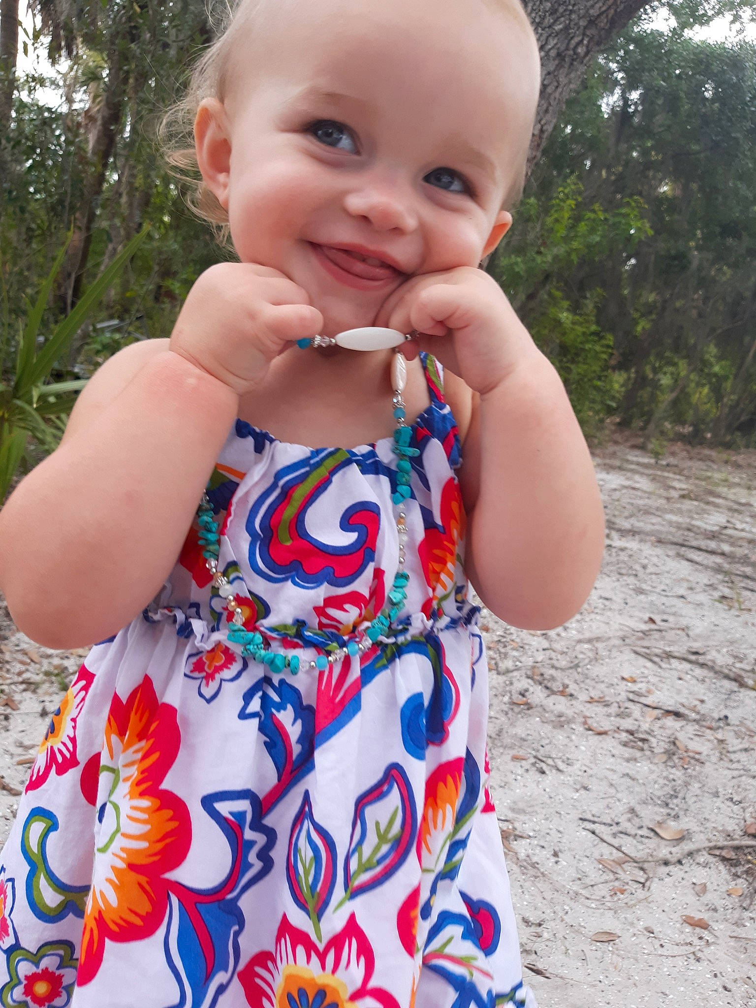Ambrielle joined the competition — help win amazing prizes! baby, baby_toddler_clothing, child, dress, joy, lip, nose, person, play, sleeve, smile, summer, toddler