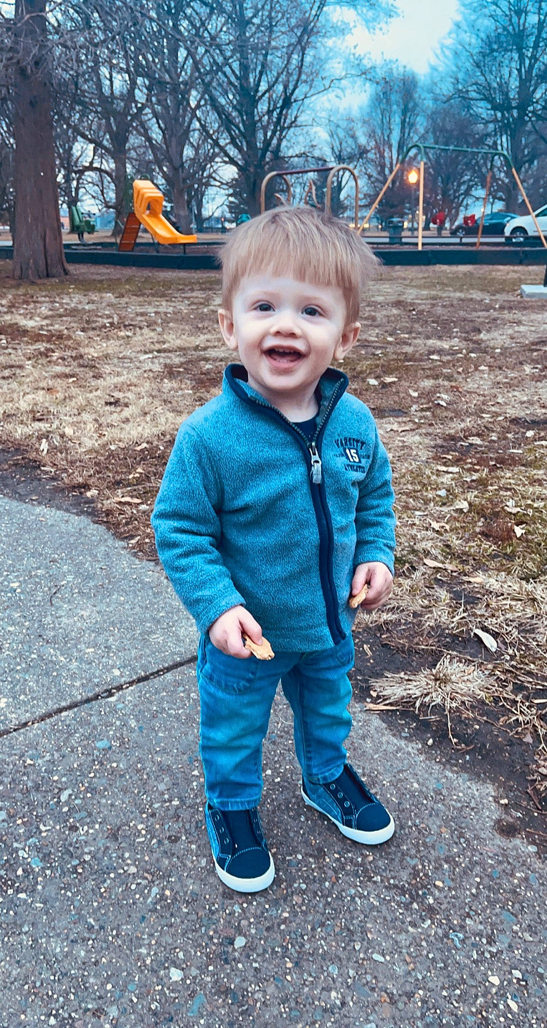 Emmett joined the competition — help win amazing prizes! baby_toddler_clothing, blue, cool, electric_blue, eye, footwear, grass, happy, leaf, leisure, people_in_nature, person, plant, public_space, sleeve, smile, sneakers, standing, t_shirt, toddler