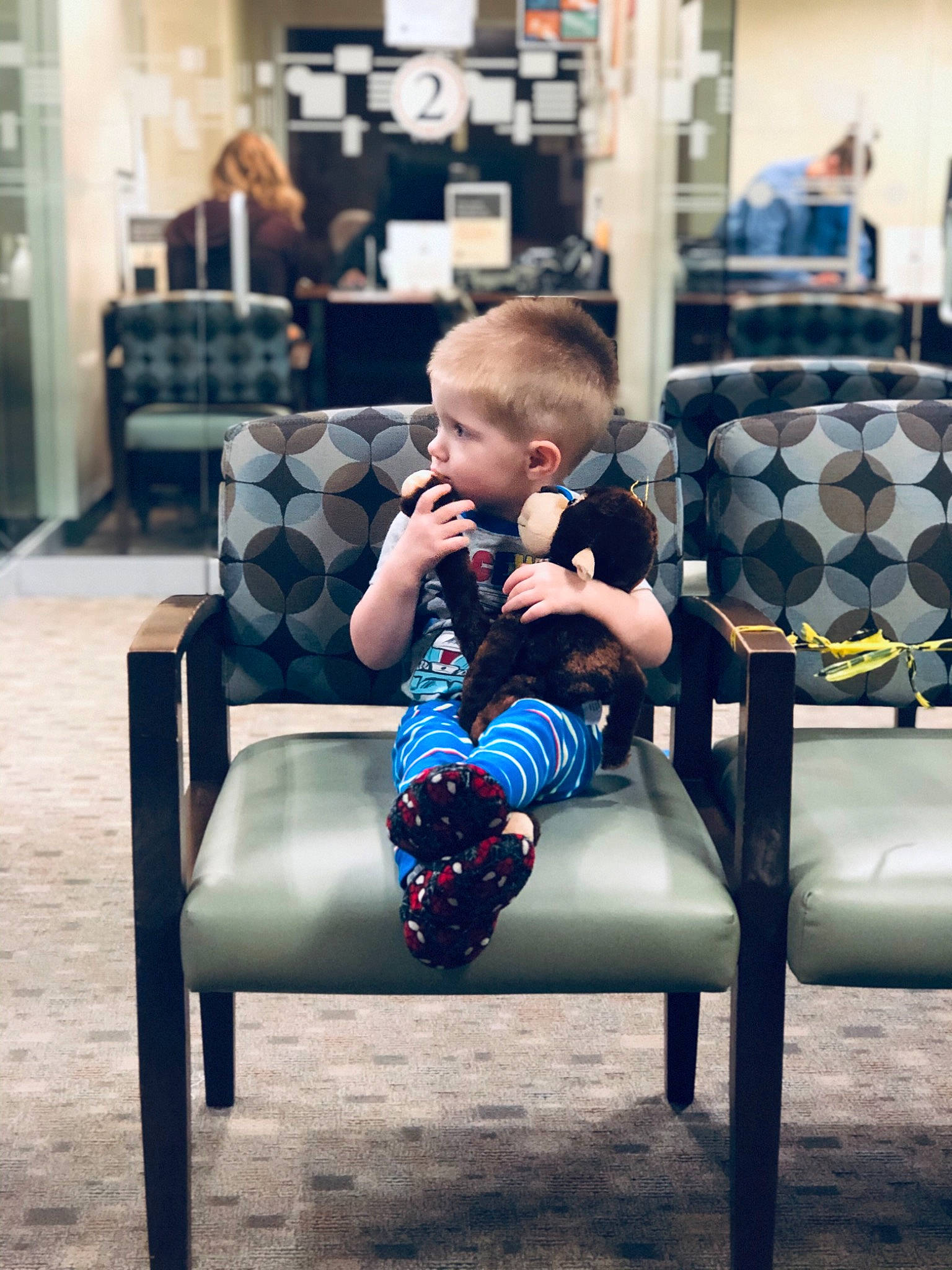 Kyllian joined the competition — help win amazing prizes! blue, chair, child, cool, footwear, furniture, person, room, shoe, sitting, toddler, tree, vacation