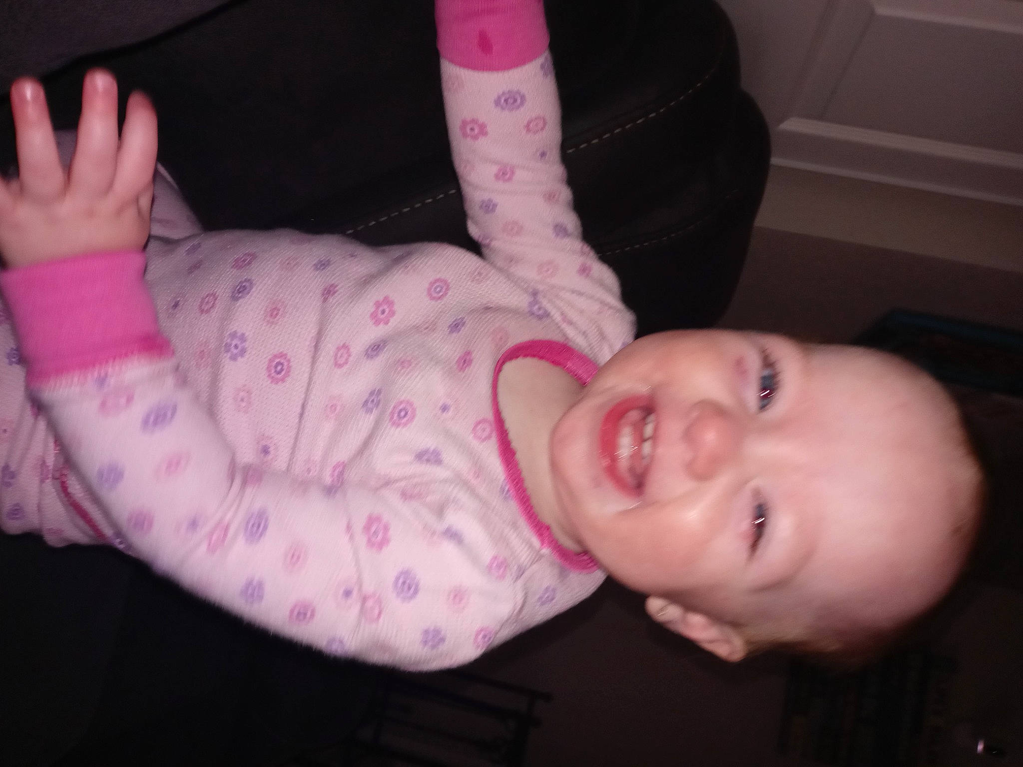 Kenzlee is registered to the contest to win money with this photo: arm, baby, baby_toddler_clothing, cheek, clothing, comfort, ear, finger, gesture, head, human_body, lip, mouth, nose, person, pink, product, skin, sleeve, smile