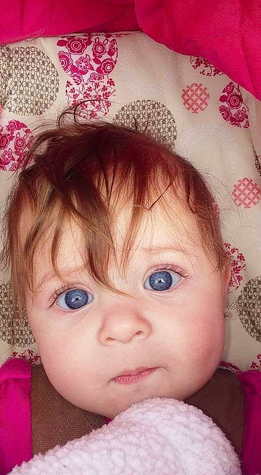 Jayde joined the competition — help win amazing prizes! baby, cheek, chin, eyebrow, eyelash, face, happy, headgear, iris, lip, magenta, nose, organ, person, pink, product, skin, sleeve, textile, toddler