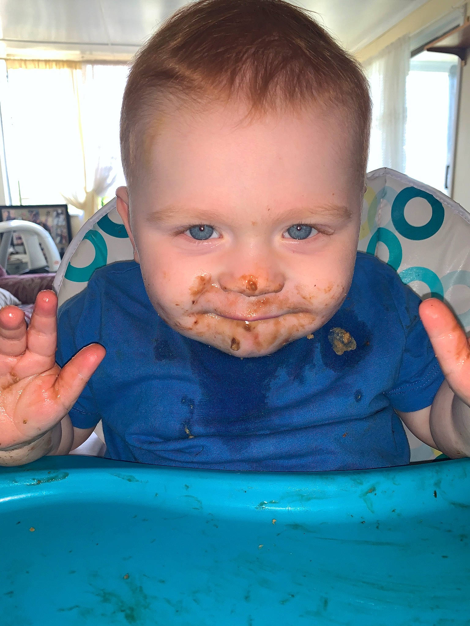 Tex joined the competition — help win amazing prizes! baby, baby_food, cheek, child, eating, eye, face, finger, food, forehead, head, joy, lip, nose, person, skin, thumb, toddler, vacation, water