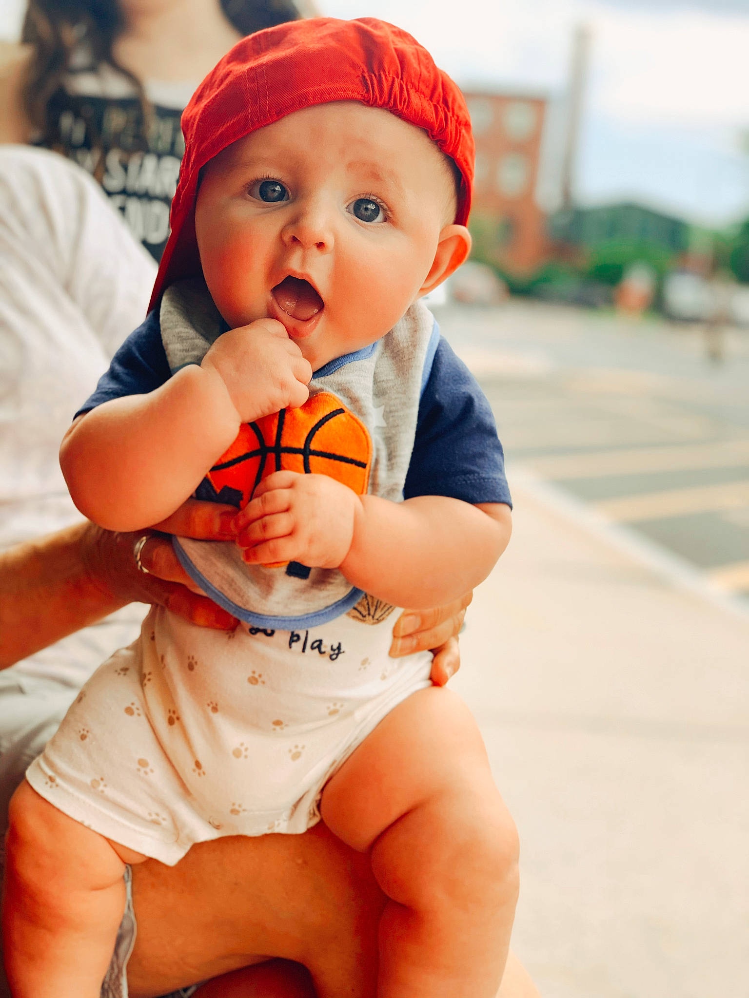 Grady joined the competition — help win amazing prizes! baby, cheek, child, eye, happy, headgear, headwear, joint, leg, orange, person, photography, product, skin, sleeve, smile, surprise, thigh, toddler, yellow