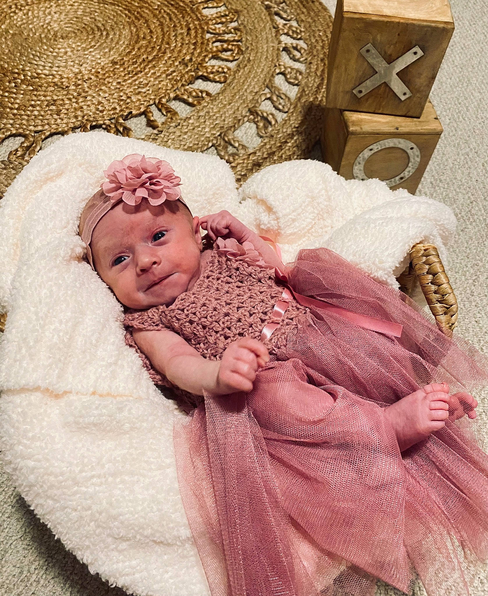 Nora joined the competition — help win amazing prizes! art, baby, baby_sleeping, baby_toddler_clothing, cheek, child, comfort, embellishment, fashion_accessory, hair_accessory, headgear, headpiece, headwear, linens, pattern, peach, person, pink, skin, sleeve