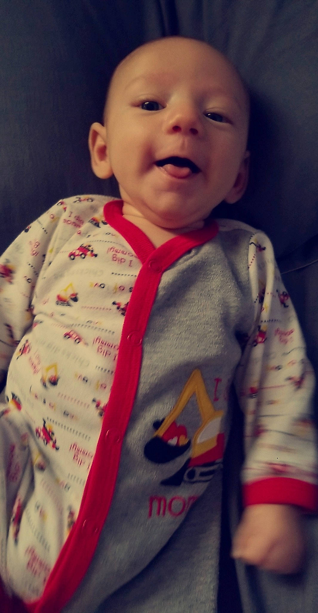 Wesley is registered to the contest to win money with this photo: baby, cheek, child, chin, eye, face, facial_expression, happy, head, lip, mouth, nose, person, skin, sleeve, smile, toddler