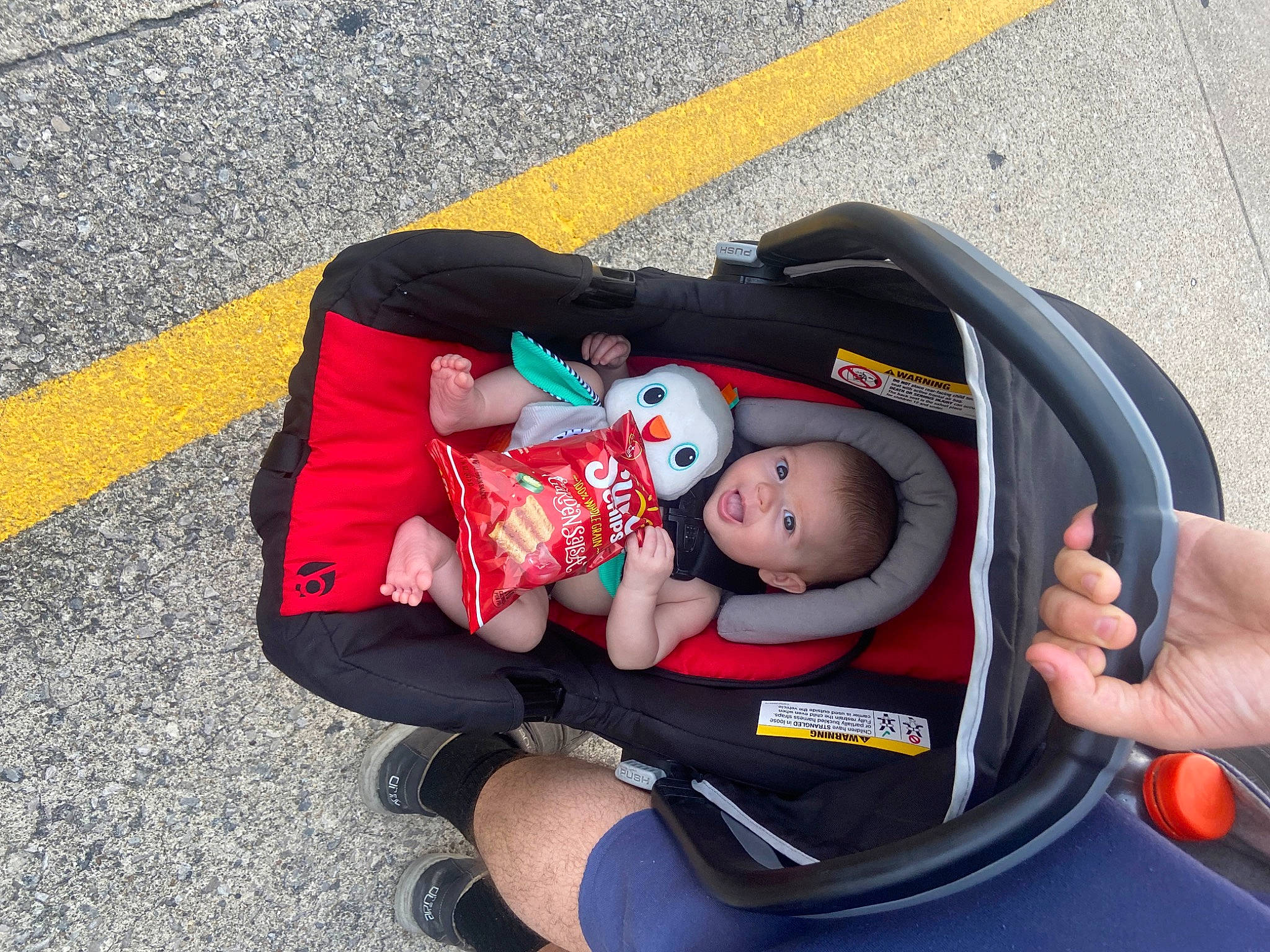 Jourdyn is registered to the contest to win money with this photo: arm, baby, baby_carriage, baby_products, baby_safety, baby_toddler_clothing, car_seat, child, comfort, face, fun, grass, hand, lap, leg, leisure, person, recreation, sitting, thigh