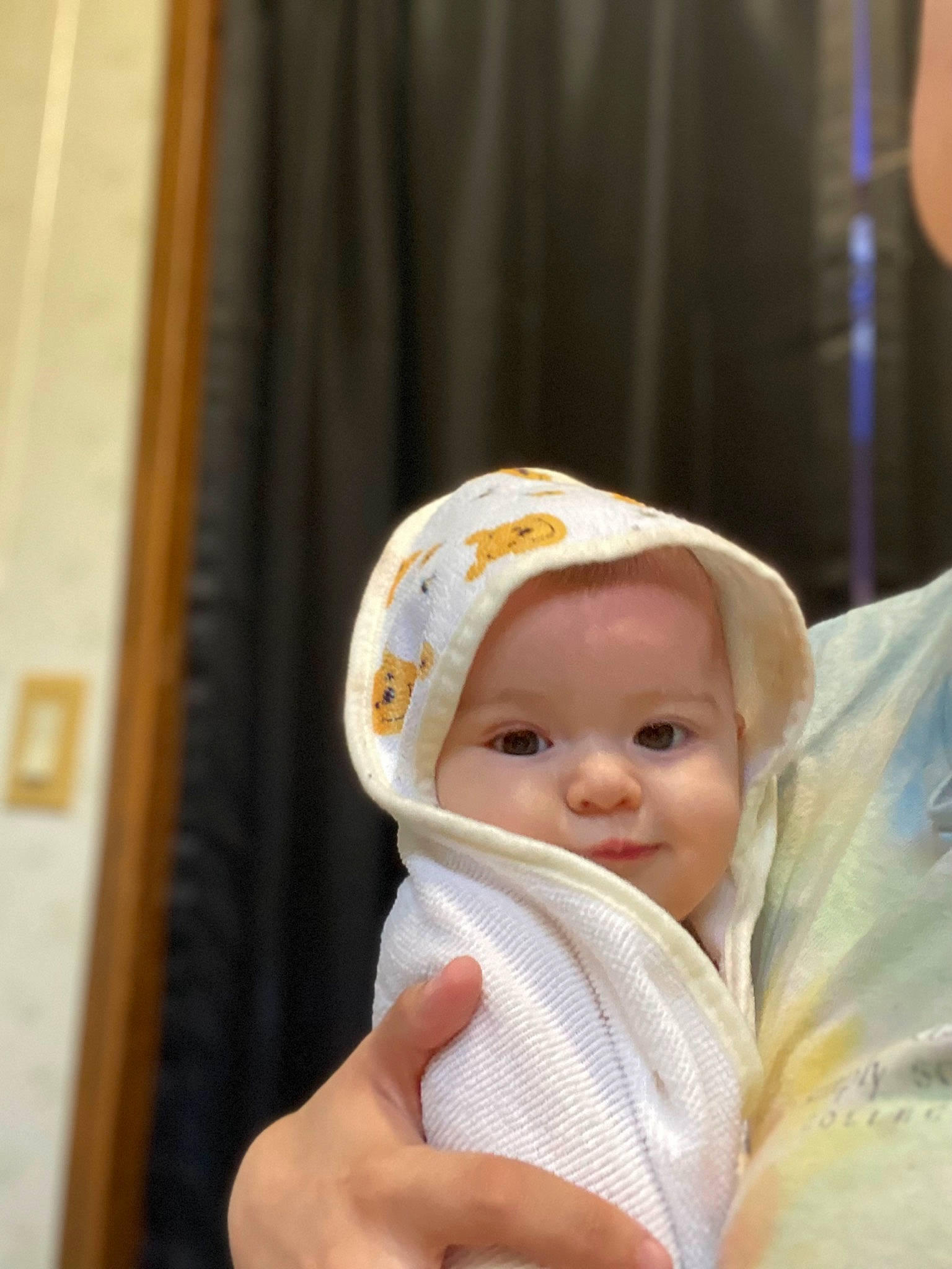 Jourdyn is registered to the contest to win money with this photo: baby, baby_products, beanie, cap, cheek, child, curtain, eye, eyelash, fashion_accessory, fun, glass, hand, happy, hat, headwear, linens, lip, person, portrait_photography