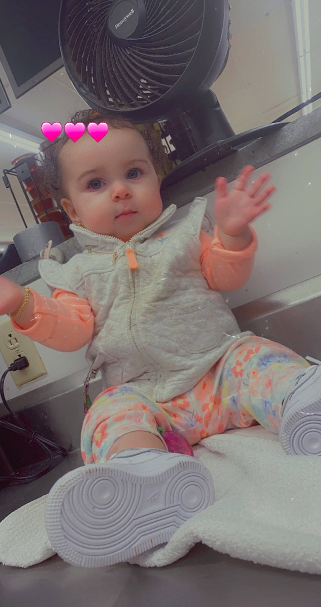 Grayson joined the competition — help win amazing prizes! audio_equipment, baby, baby_toddler_clothing, car_seat, cheek, child, comfort, design, eye, fun, head, lap, person, pink, purple, room, sitting, skin, thigh, toddler