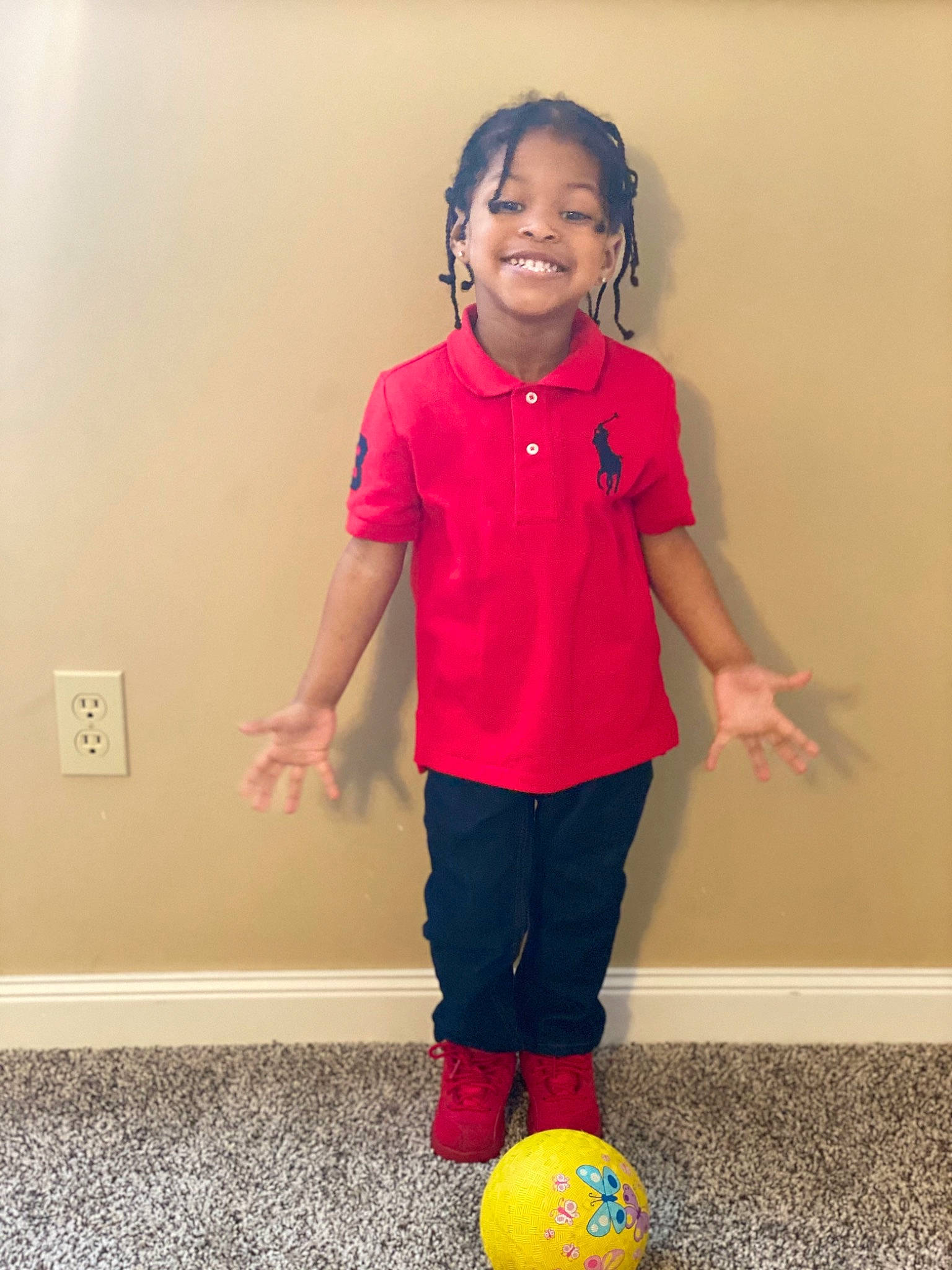 Toquan joined the competition — help win amazing prizes! arm, ball, child, joint, joy, knee, outerwear, person, play, shoulder, soccer_ball, sports_equipment, standing, t_shirt, toddler