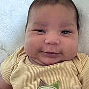 Drake joined the competition — help win amazing prizes! baby, infant, smile, face, cheeks, clothing, yellow, dinosaur, patch, blanket, soft, cute, portrait, child, young, happy, skin, head, eyes, indoor