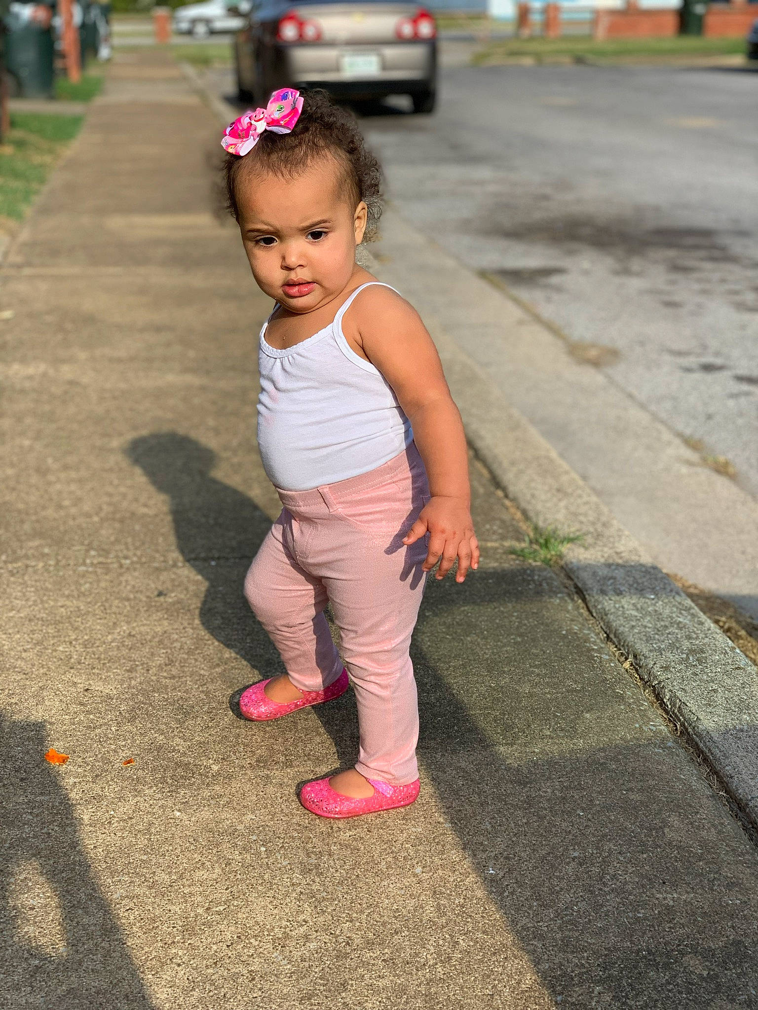 Azalea joined the competition — help win amazing prizes! asphalt, child, person, pink, shoe, sidewalk, snapshot, toddler, walking