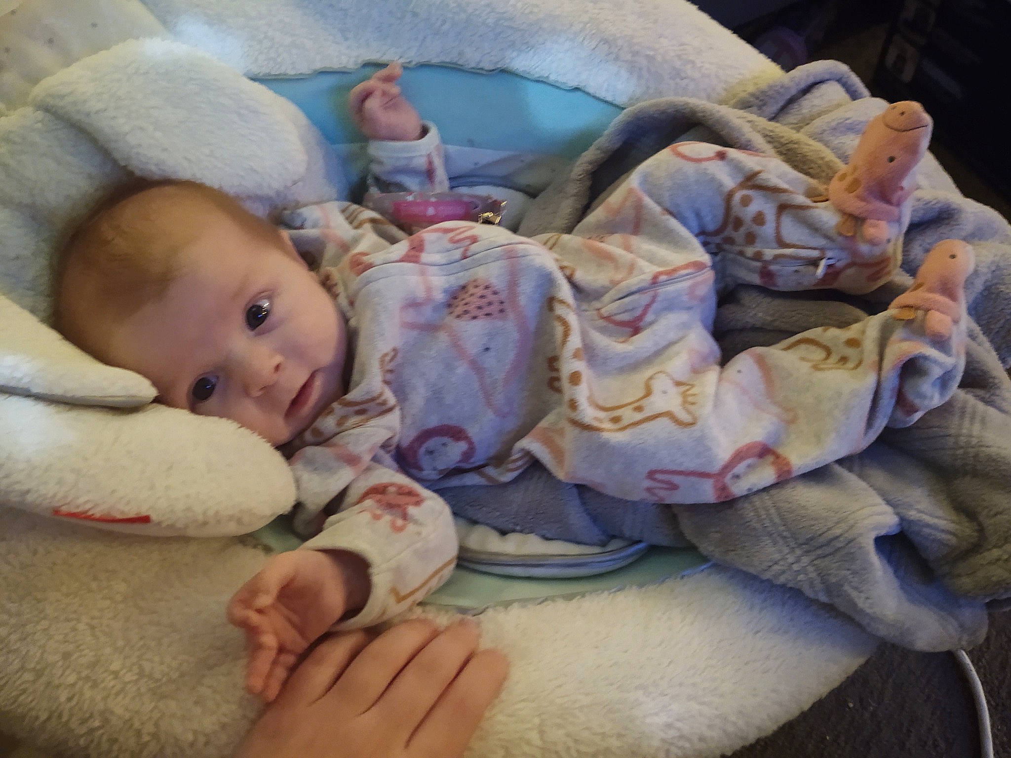 Casey joined the competition — help win amazing prizes! baby, baby_products, baby_sleeping, baby_toddler_clothing, bedding, bedtime, cheek, child, comfort, eye, fur, head, linens, nap, person, room, skin, stuffed_toy, textile, toddler