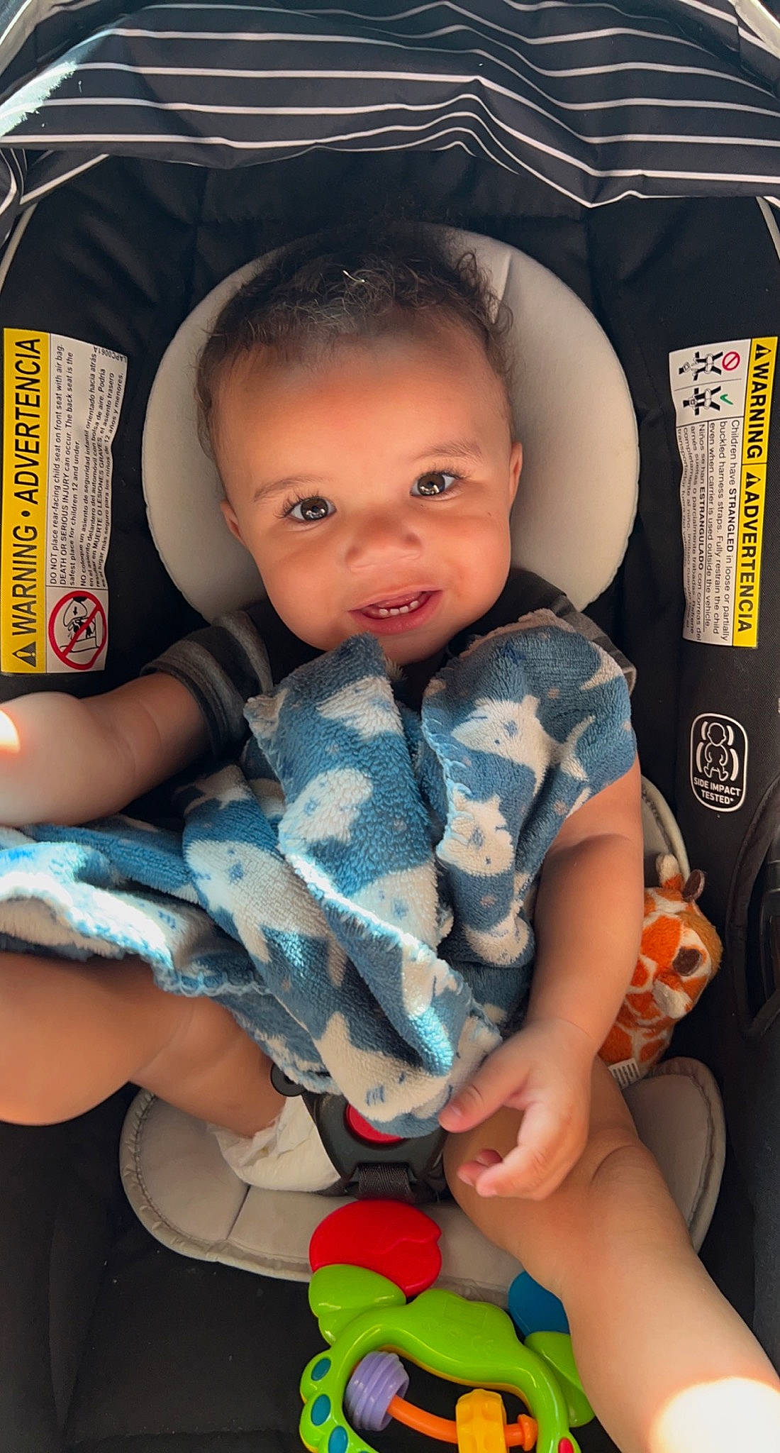 King joined the competition — help win amazing prizes! baby, baby_products, baby_toddler_clothing, cheek, child, comfort, eye, finger, flash_photography, fun, happy, lap, person, product, sitting, skin, smile, sock, thigh, toddler