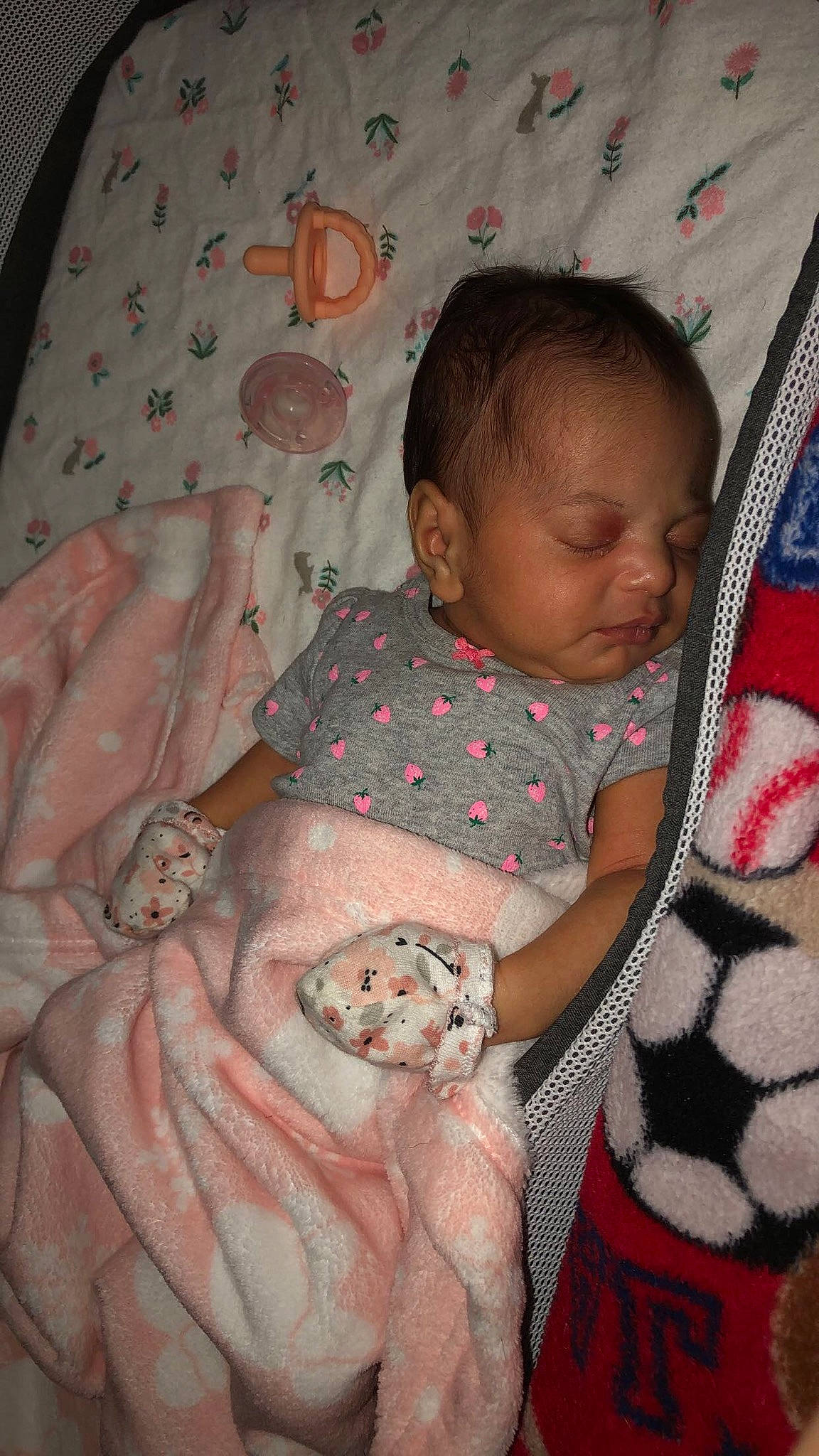 Sierra joined the competition — help win amazing prizes! baby, baby_products, baby_toddler_clothing, bedding, bedtime, cheek, child, comfort, finger, flesh, linens, mouth, organ, pattern, person, pink, room, skin, textile, toddler