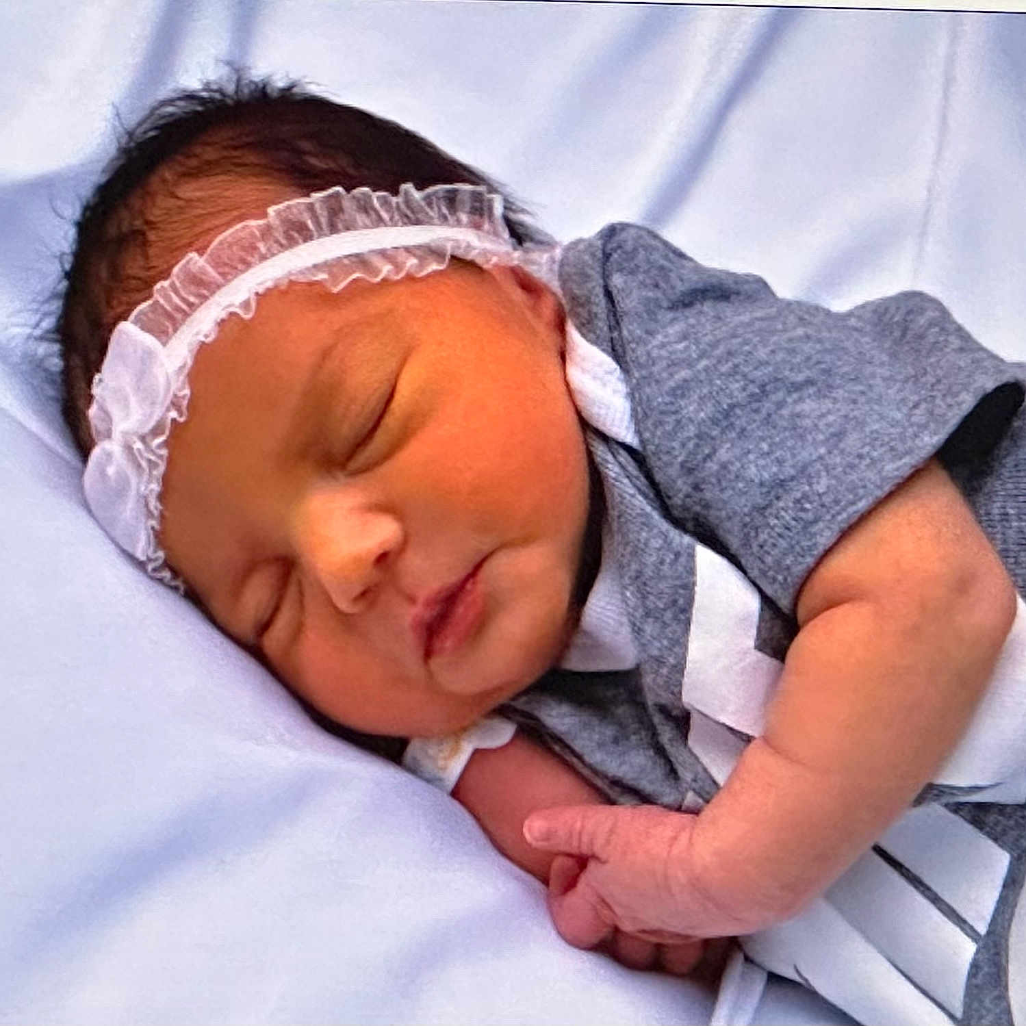 Paisley joined the competition — help win amazing prizes! architecture, baby, bed, blanket, bonnet, building, clothing, face, furniture, glove, hat, head, hospital, newborn, person, photography, portrait, sleeping, towel