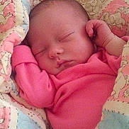 Alexis joined the competition — help win amazing prizes! bedtime, child, infant, nap, person, pink, sleep