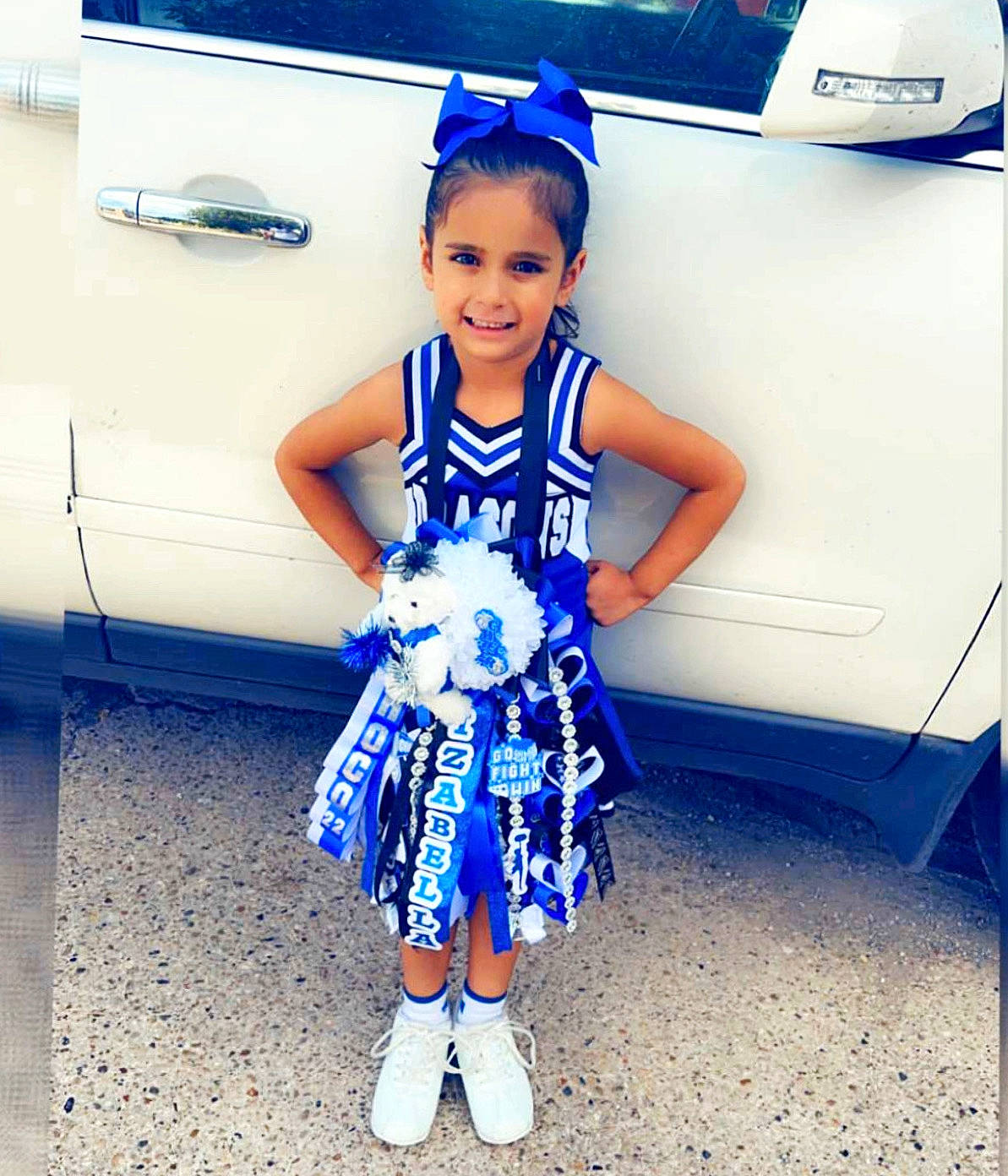 Izabella joined the competition — help win amazing prizes! automotive_design, azure, blue, child, day_dress, electric_blue, event, family_car, fashion_design, fun, gesture, happy, joy, one_piece_garment, pattern, person, recreation, smile, toddler, travel