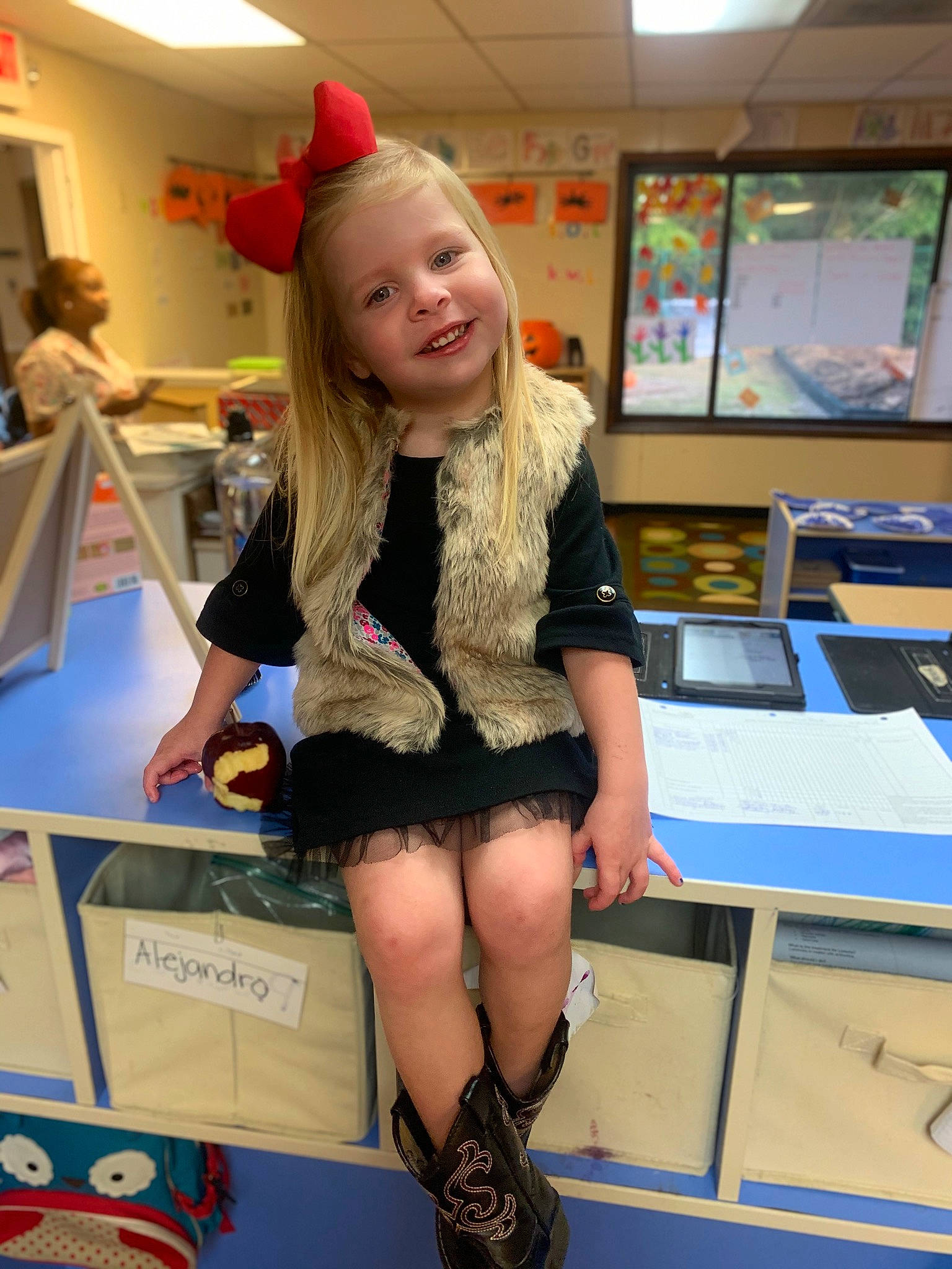 Addyson is registered to the contest to win money with this photo: blond, fashion, footwear, fun, joy, leg, person, room, snapshot, thigh