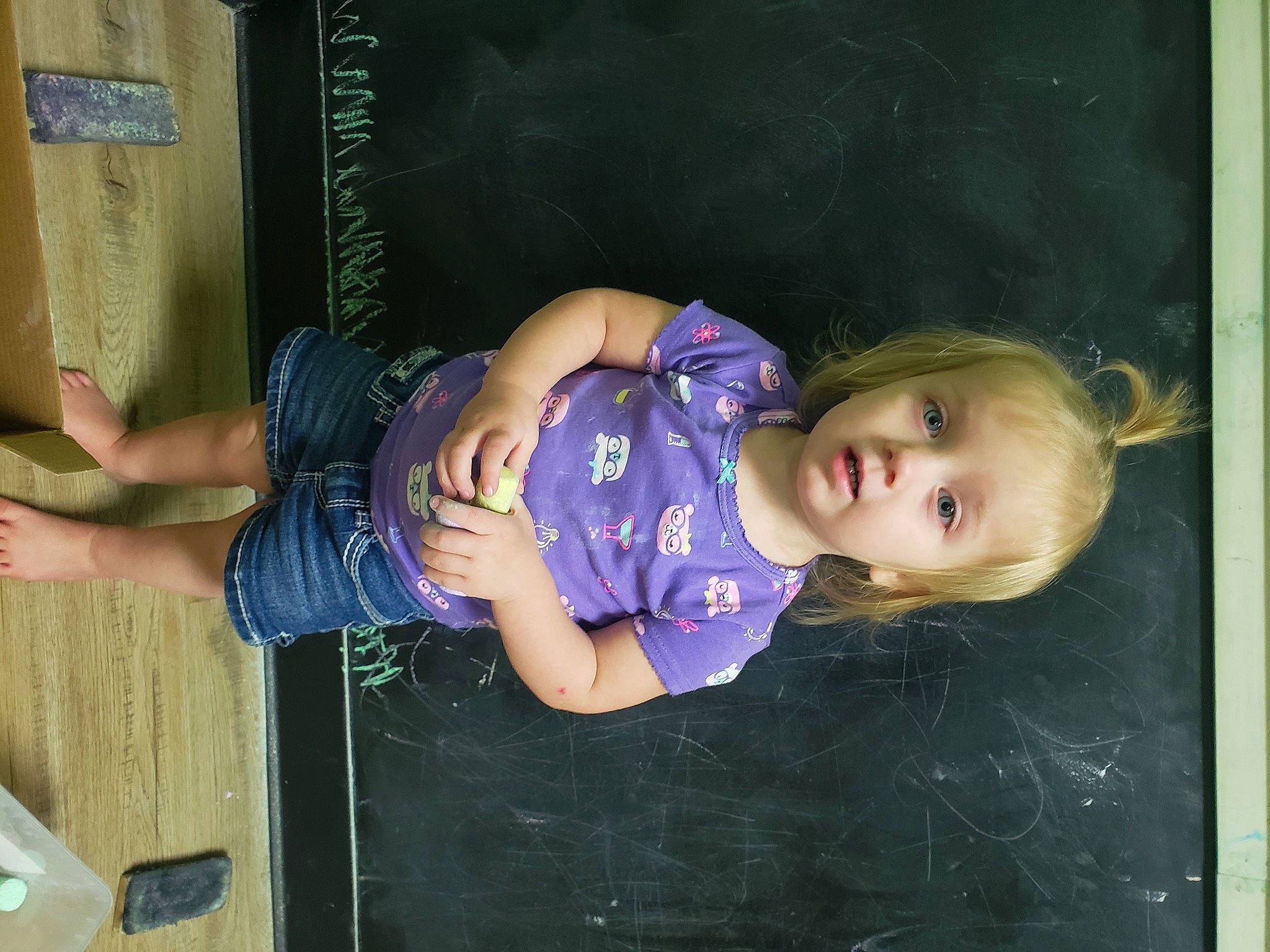 Avelyn is registered to the contest to win money with this photo: baby, baby_toddler_clothing, child, electric_blue, fun, human_leg, person, room, thigh, toddler