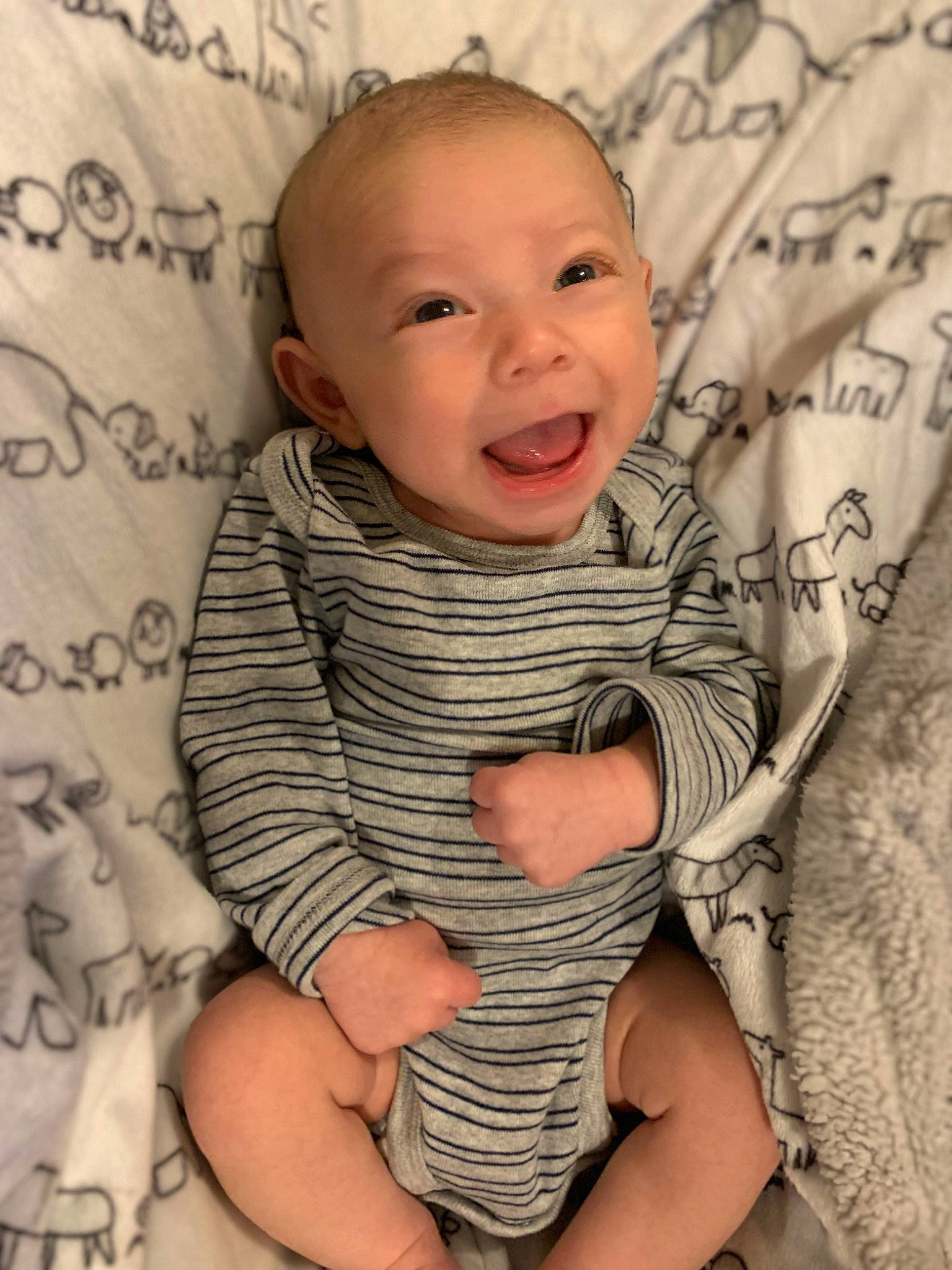 Finnley joined the competition — help win amazing prizes! baby_toddler_clothing, cheek, comfort, eye, face, gesture, hairstyle, happy, head, human, iris, lip, nose, organ, person, product, skin, sleeve, smile, standing