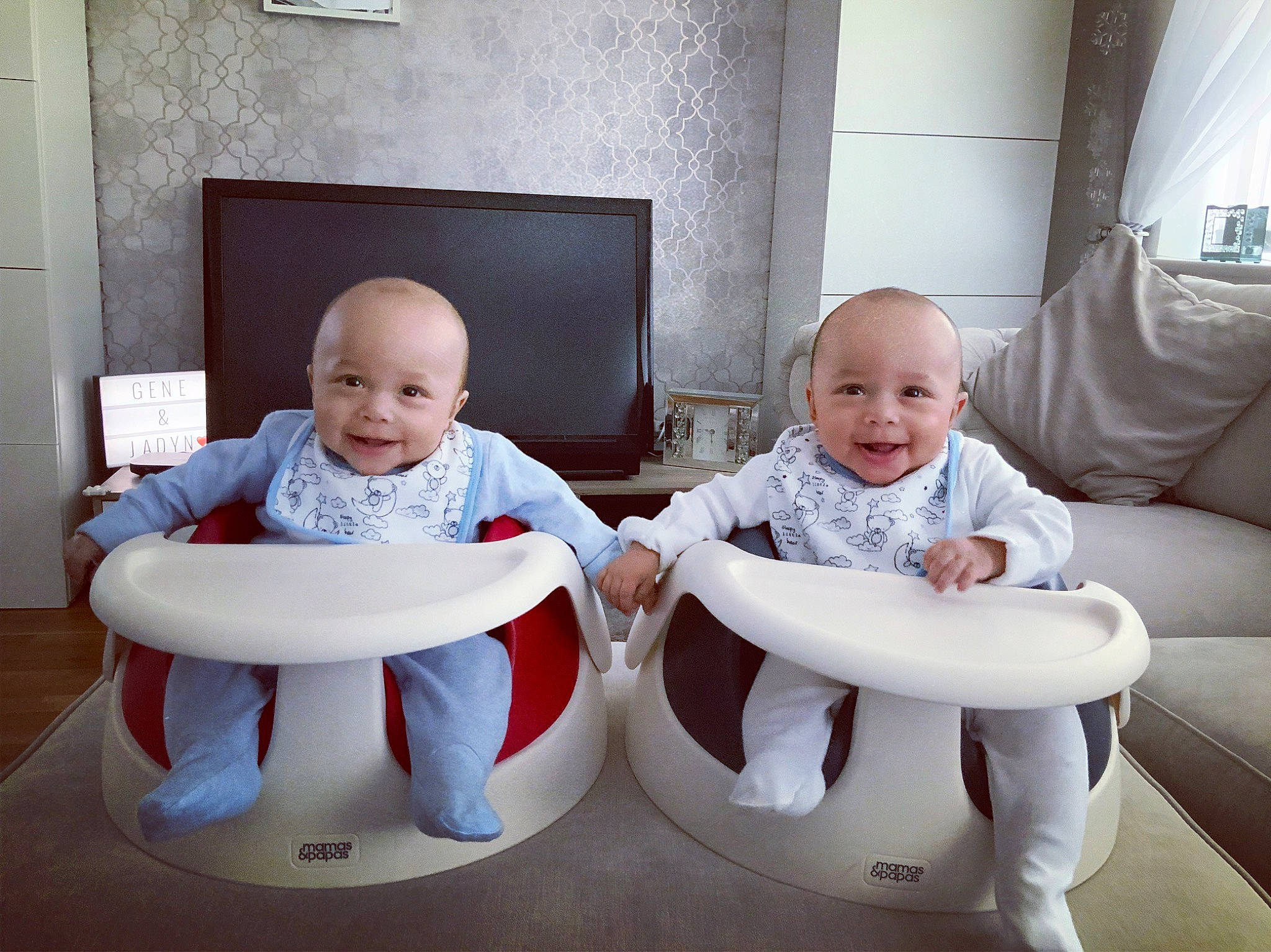 Lestergreentwins is registered to the contest to win money with this photo: baby, baby_products, chair, child, comfort, furniture, joy, person, product, sitting, smile, toddler