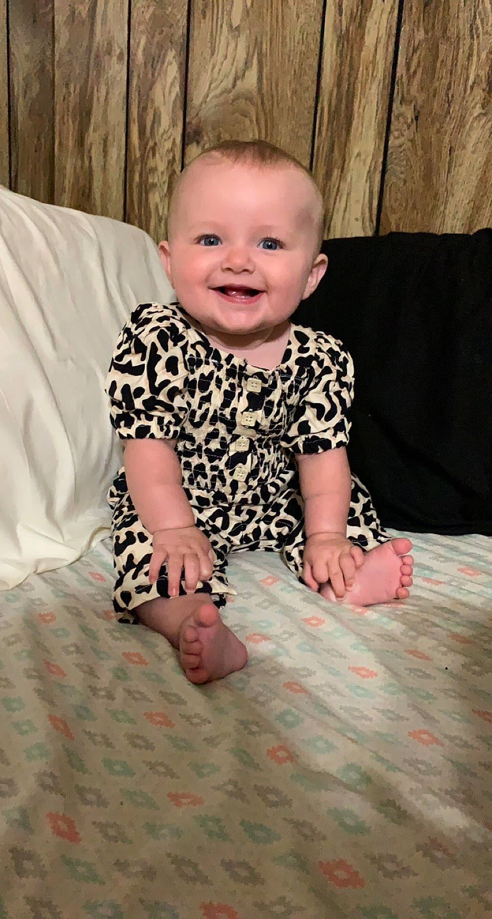 Charolette is registered to the contest to win money with this photo: baby, baby_toddler_clothing, cheek, child, comfort, eye, facial_expression, flash_photography, floor, flooring, fun, hairstyle, happy, head, human_body, joy, person, skin, sleeve, smile