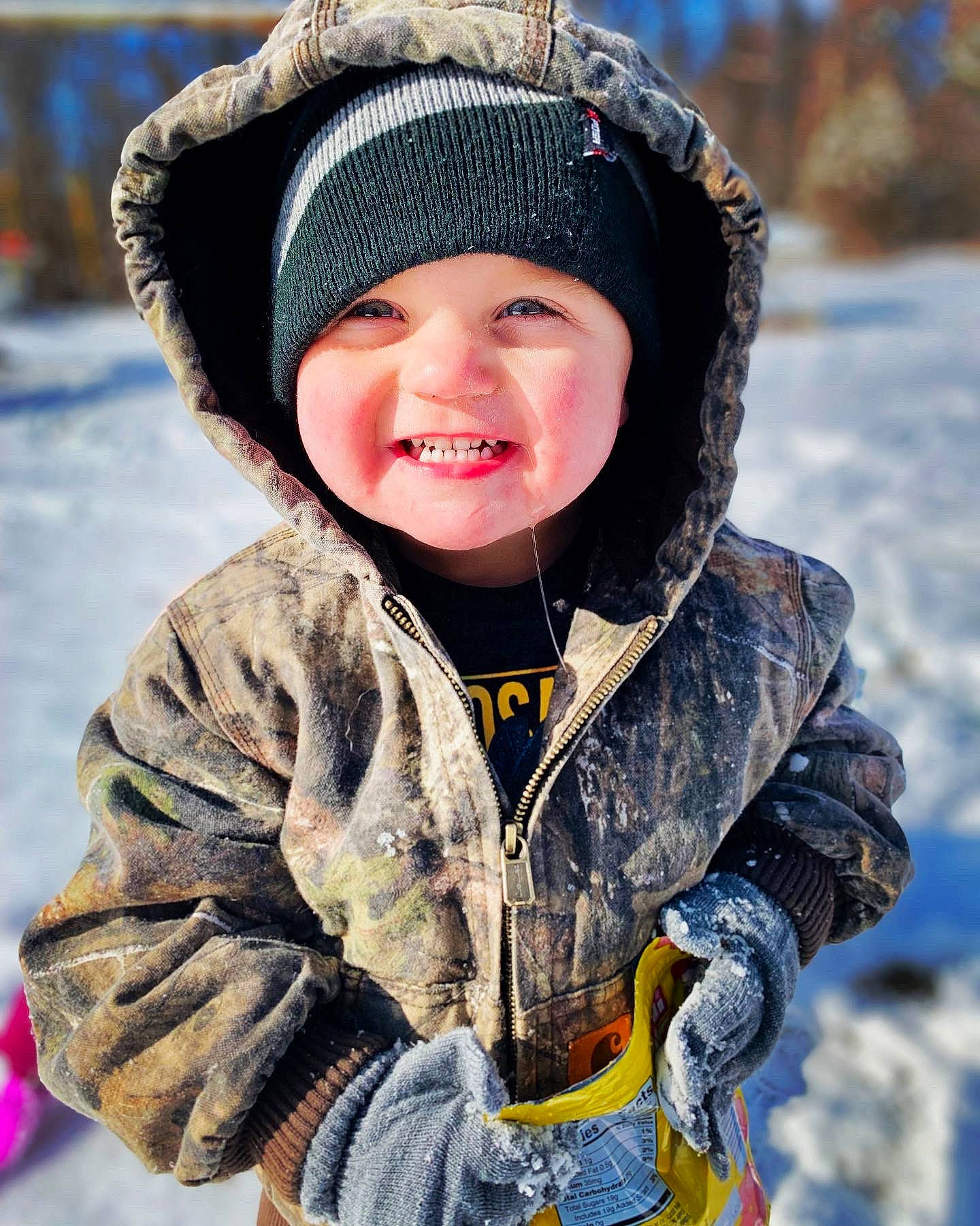Benton is registered to the contest to win money with this photo: blue, cap, cool, face, flash_photography, freezing, fun, glove, happy, headgear, headwear, jacket, joy, outerwear, people_in_nature, person, photograph, sleeve, smile, snow