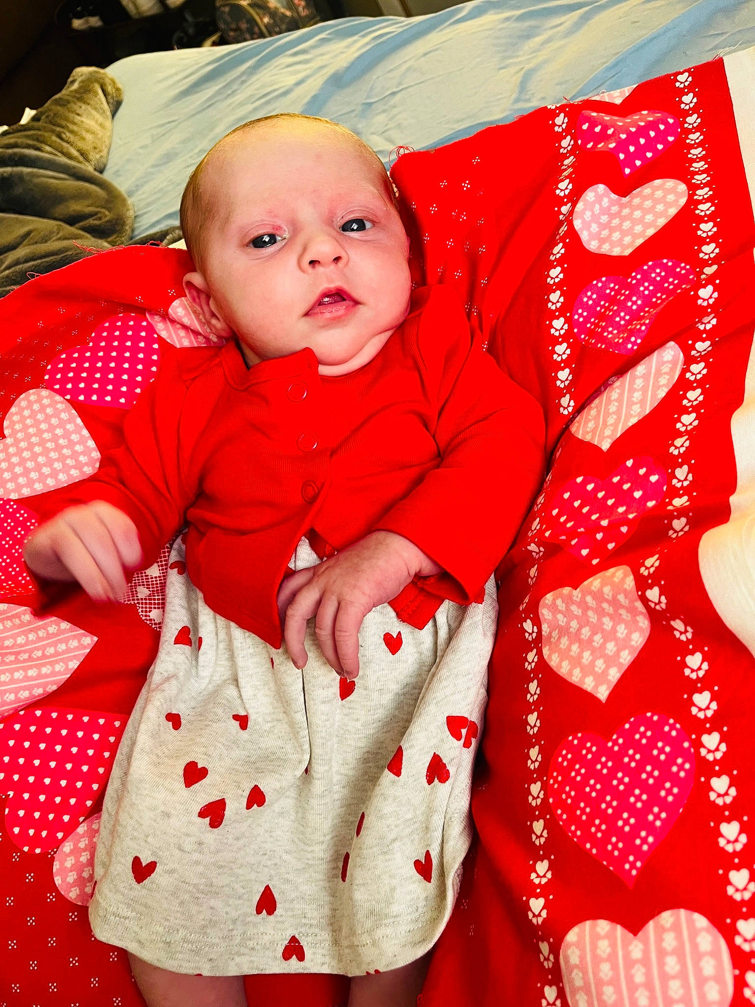 Tanzlee joined the competition — help win amazing prizes! baby, baby_toddler_clothing, carmine, child, collar, comfort, event, face, happy, holiday, linens, magenta, pattern, person, pink, portrait_photography, product, red, sleeve, textile