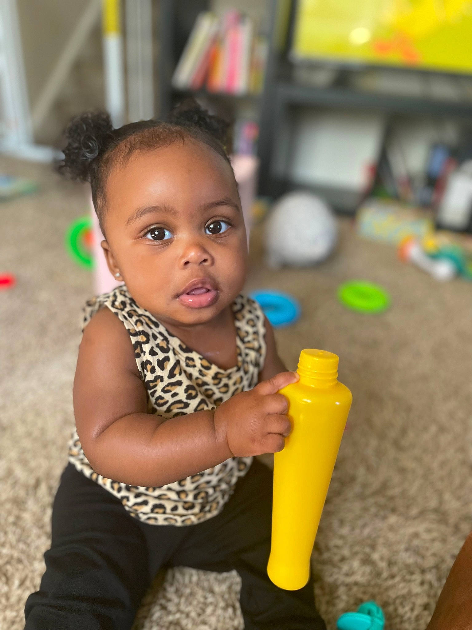 Novah joined the competition — help win amazing prizes! baby, child, event, fun, happy, leisure, person, photograph, plastic, plastic_bottle, play, recreation, room, sitting, snapshot, television, toddler, vacation, water