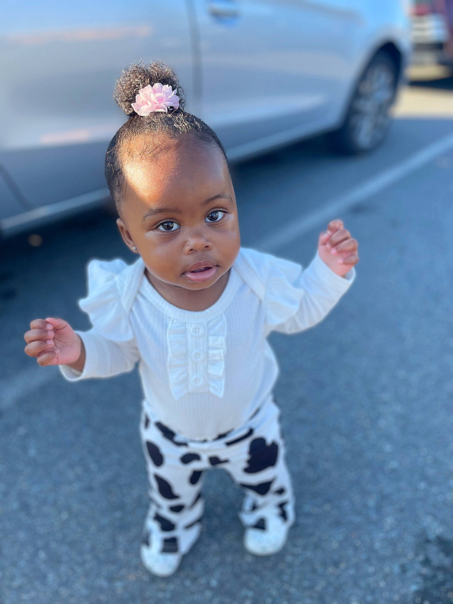 Novah joined the competition — help win amazing prizes! asphalt, automotive_exterior, automotive_lighting, automotive_tire, baby_toddler_clothing, car, child, cool, face, facial_expression, grass, hairstyle, happy, motor_vehicle, person, sleeve, tire, toddler, vehicle_door, wheel