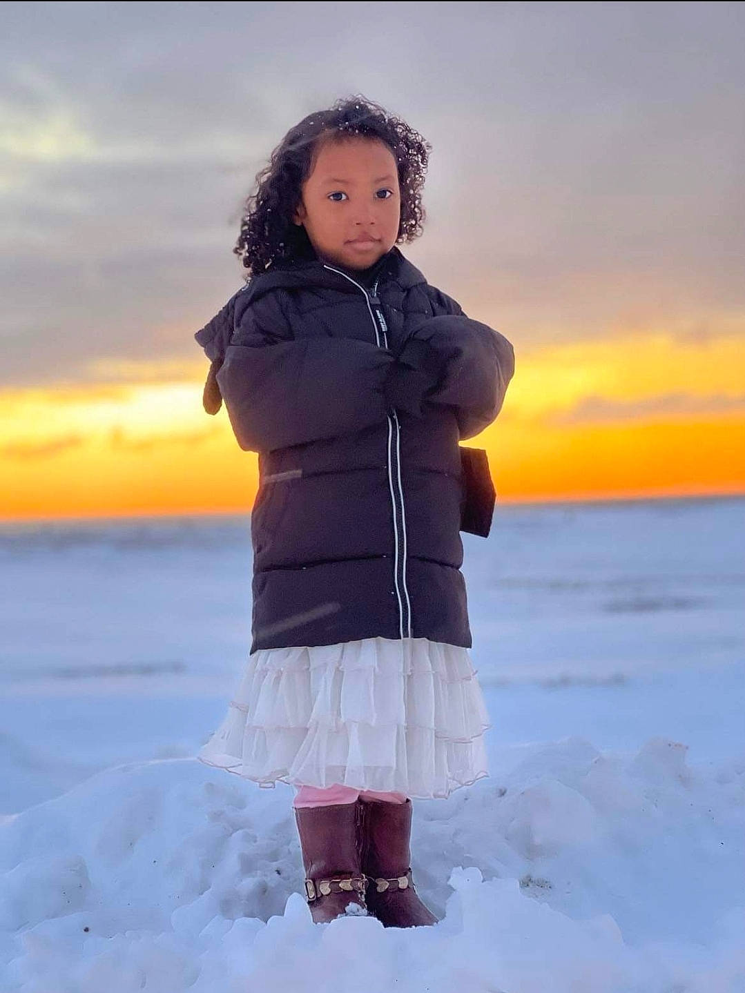 Sunshine joined the competition — help win amazing prizes! blond, child, cloud, dusk, electric_blue, flash_photography, freezing, fun, happy, horizon, ice_cap, landscape, ocean, people_in_nature, person, sky, sleeve, sunrise, sunset, travel