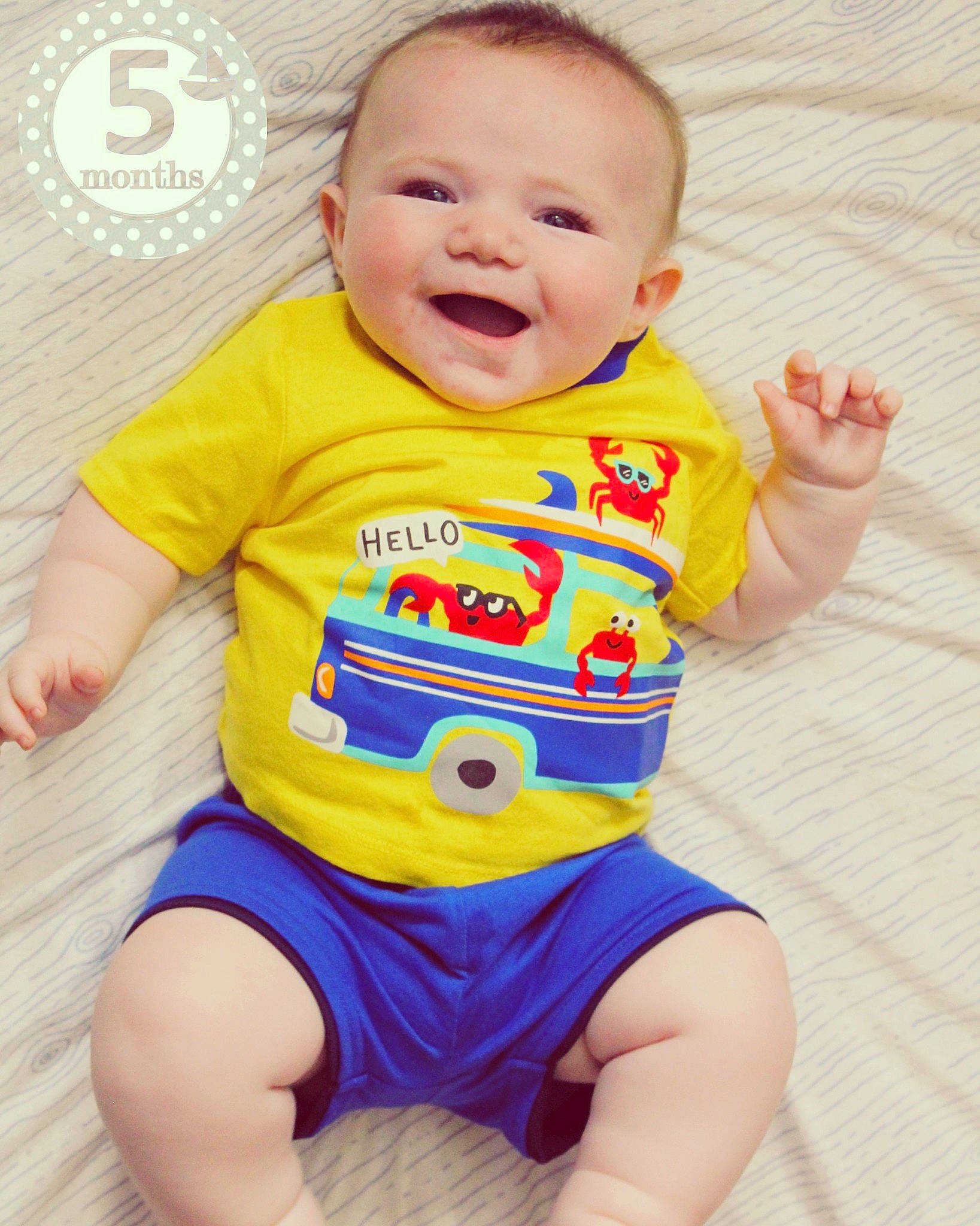 Wilson joined the competition — help win amazing prizes! baby_toddler_clothing, cheek, chin, eye, face, facial_expression, hair, head, human_body, joint, joy, neck, orange, outerwear, person, product, skin, sleeve, smile, stomach