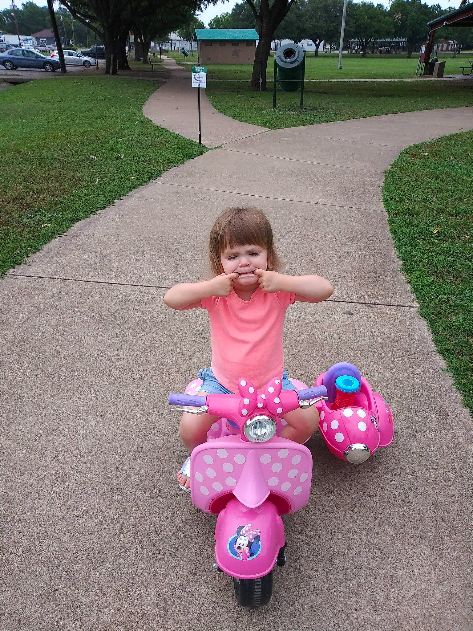 Hayzel joined the competition — help win amazing prizes! child, fun, person, pink, play, riding_toy, toddler, tricycle, vehicle