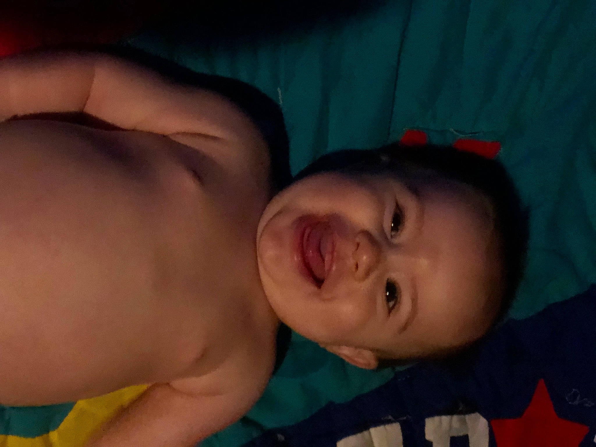 Elijah joined the competition — help win amazing prizes! baby, black_hair, cheek, chest, finger, fun, gesture, happy, human_body, iris, lip, mouth, muscle, neck, nose, person, skin, smile, thumb, toddler