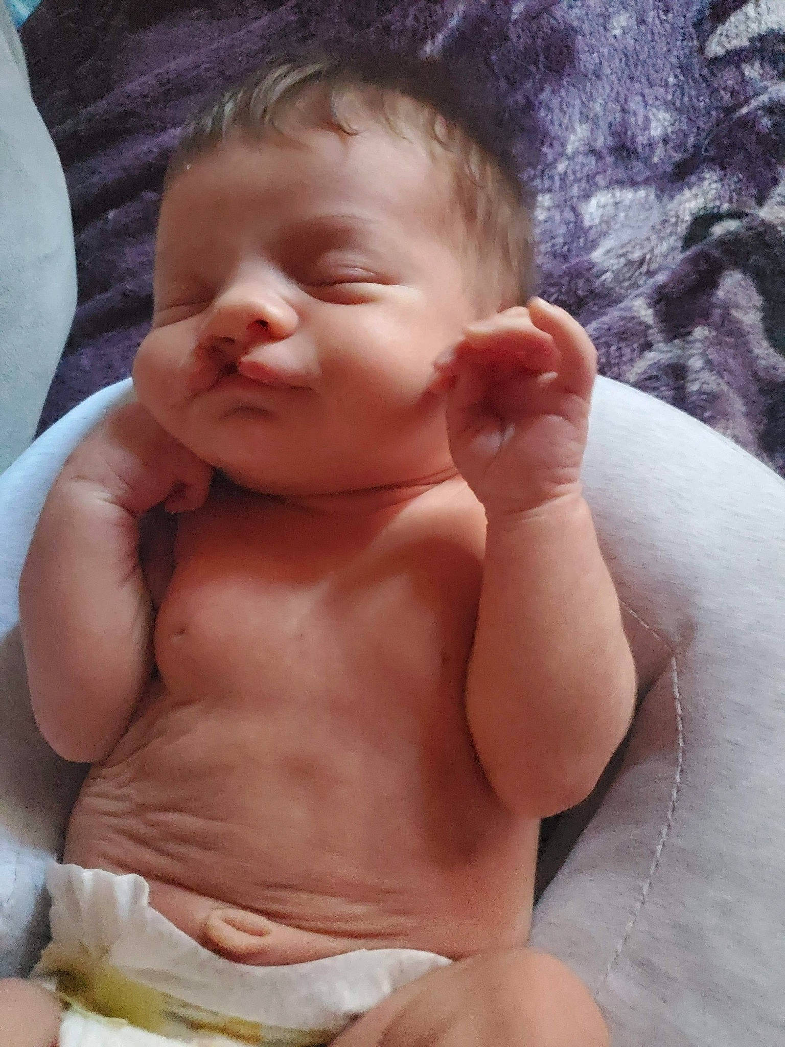 Alison is registered to the contest to win money with this photo: abdomen, baby, baby_toddler_clothing, barechested, cheek, chest, child, diaper, finger, flesh, hand, linens, muscle, organ, person, skin, stomach, thumb, toddler, toe