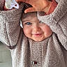 baby, blue_eyes, child, cozy, cute, expression, face, hair, hand, happy, indoors, knit_sweater, pacifier, person, playful, portrait, skin, smiling, toddler, warm_clothing