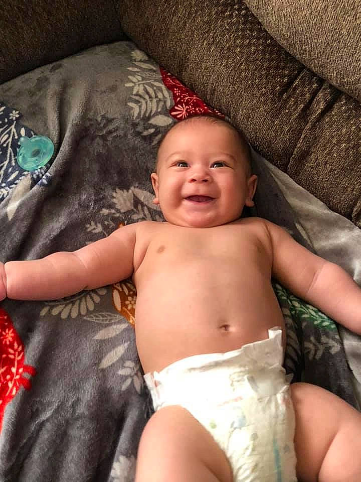 Cameron joined the competition — help win amazing prizes! abdomen, arm, baby, chest, child, diaper, leg, muscle, person, skin, smile, toddler, trunk