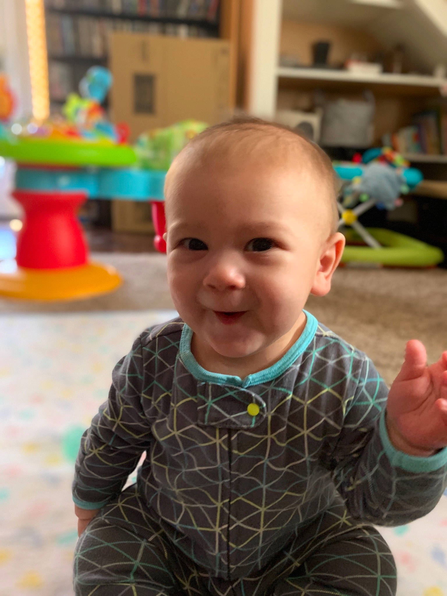 Cameron is registered to the contest to win money with this photo: baby, cheek, child, ear, face, head, person, play, skin, smile, toddler