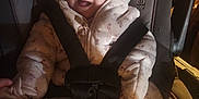 Sapphire joined the competition — help win amazing prizes! baby, blanket, car_seat, child, cozy_clothing, cute, face, happy, indoor, infant, onesie, person, portrait, safety, seatbelt, small_person, smiling, toddler, warm, young_child